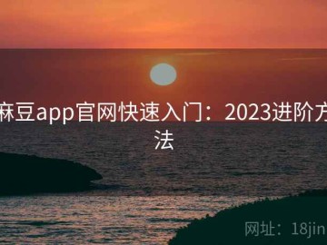 麻豆app官网快速入门：2023进阶方法