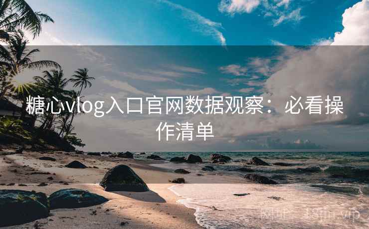 糖心vlog入口官网数据观察：必看操作清单