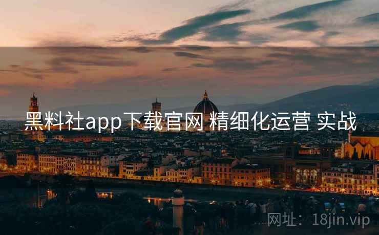 黑料社app下载官网 精细化运营 实战